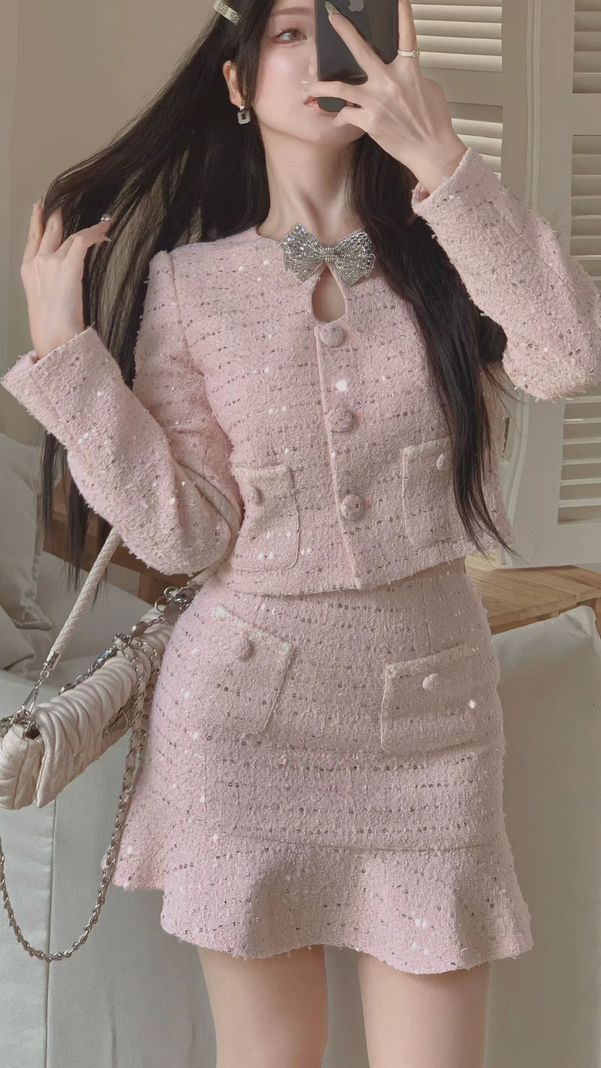 【set】ショートジャケット×フレアミニスカートセット N3782