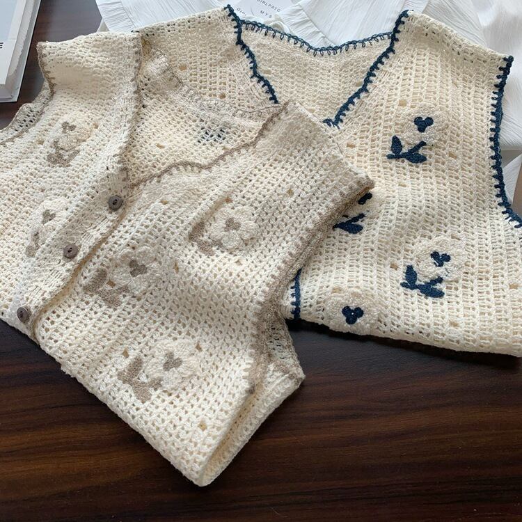 【tops】ジャカードニットベスト M29422