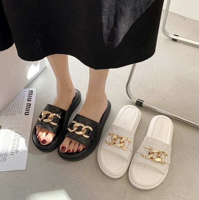 【shoes】絶対流行2色INS風超人気履きやすいキレー目韓国ファションサンダルスリッパF2367