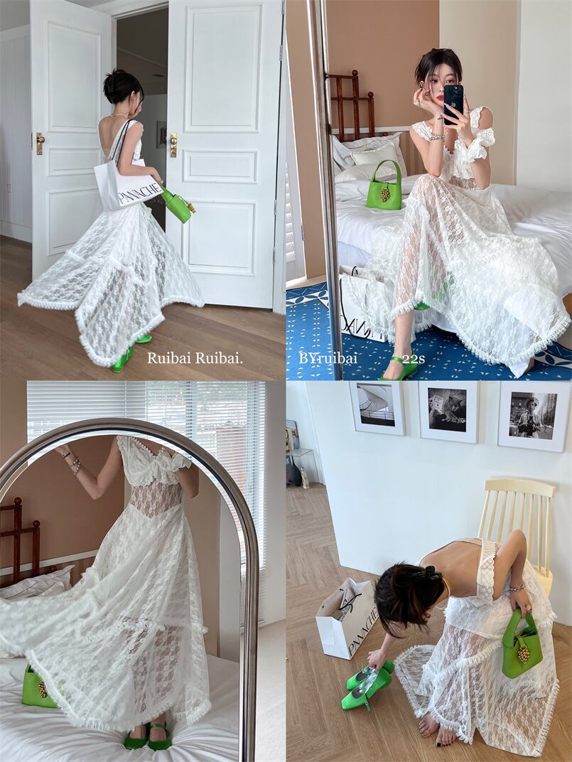 【dress】レース透かし彫りワンピース G20466