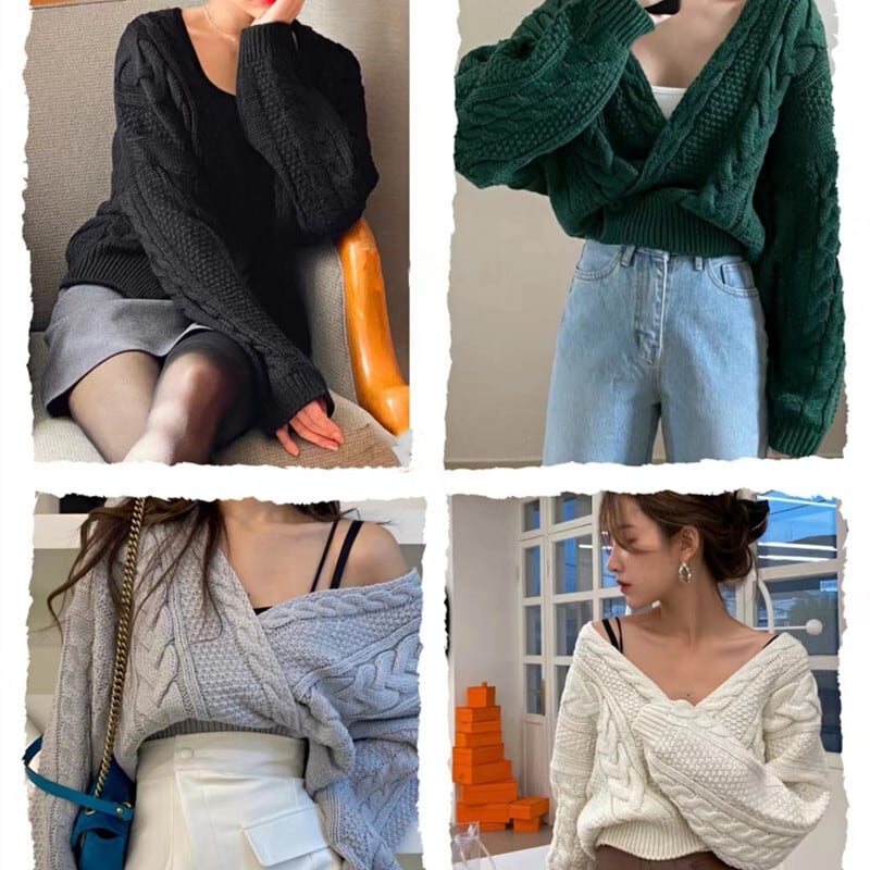 【tops】Vネックニットセーター M25600