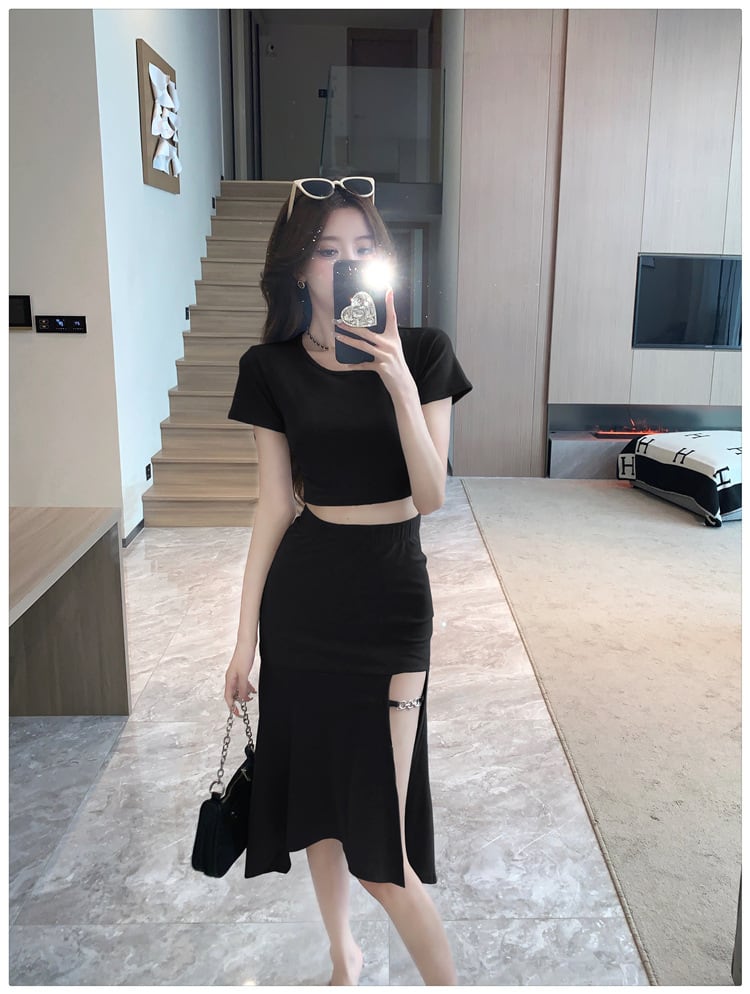 【set】バックで綺麗トップス+マーメイドスカート2点セットG19964