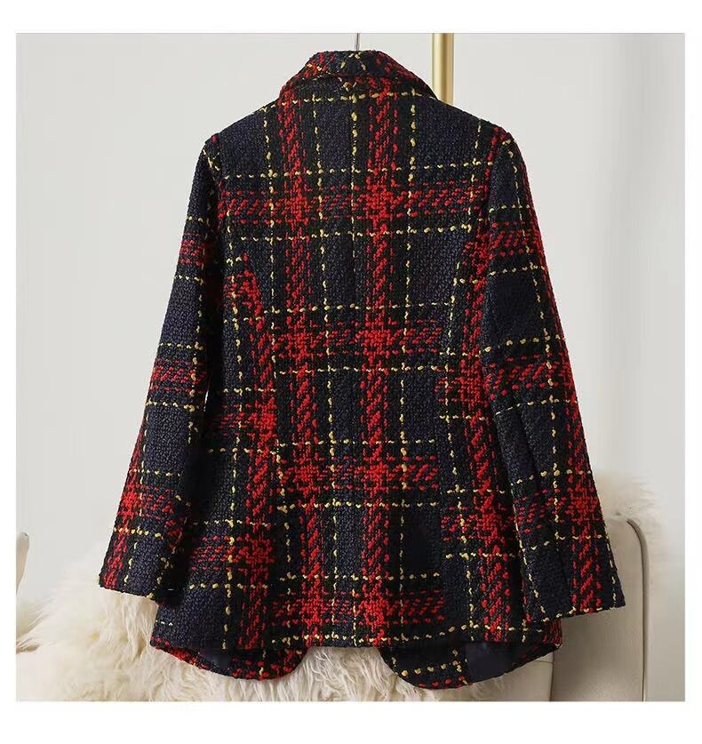 【set】女性力を高める〜フォーマルビジネスチェック柄スーツ+ショートパンツ着痩せ通勤日常おしゃれ2点セットF1419