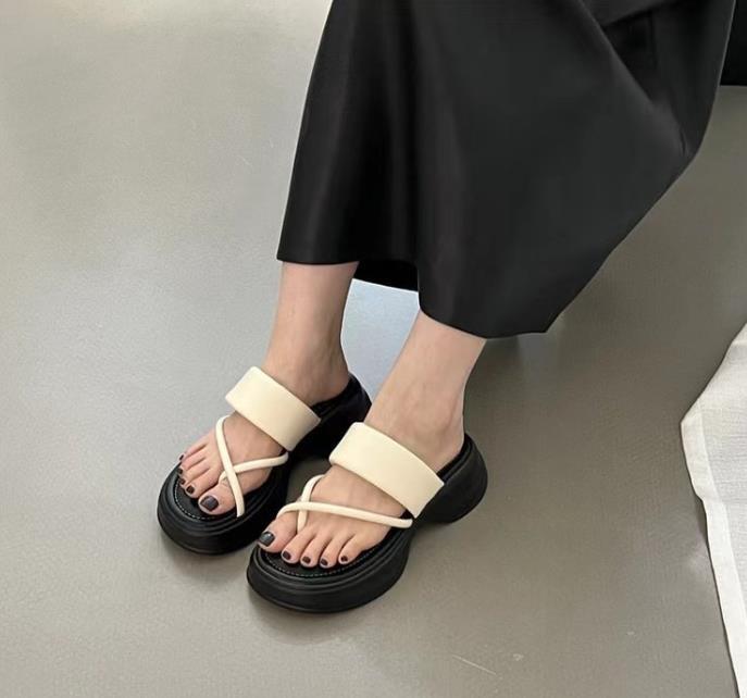 【shoes】2色厚底スリッパF7495