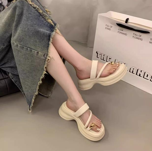 【shoes】2色厚底スリッパF7497