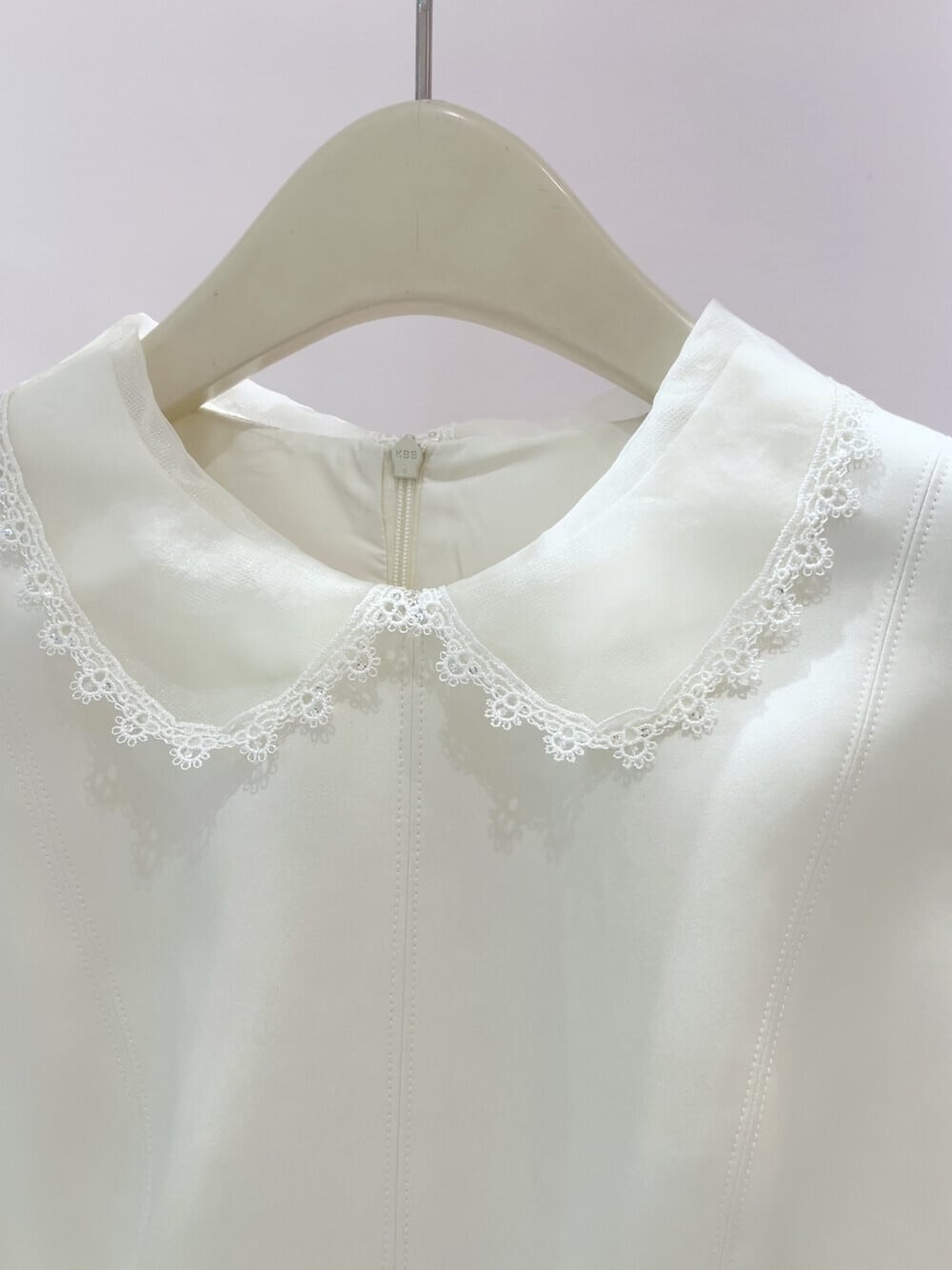 【dress】バックリボンレースドッキングミニワンピース N3535