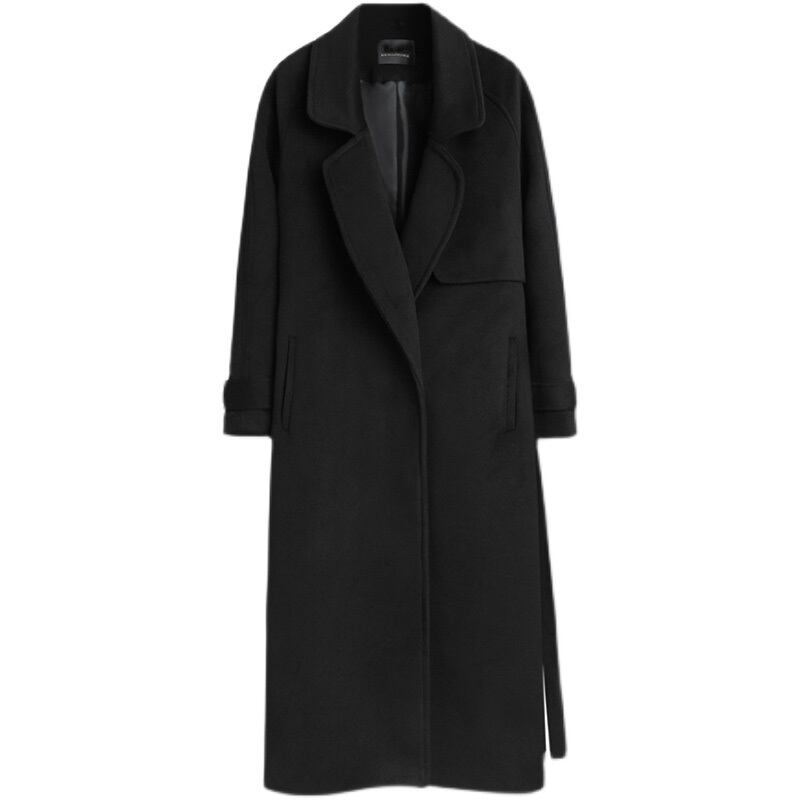 【outer】好感度満載!大きいラペル長袖着回し韓国ファッション無地おしゃれ秋冬着厚手コートF1116