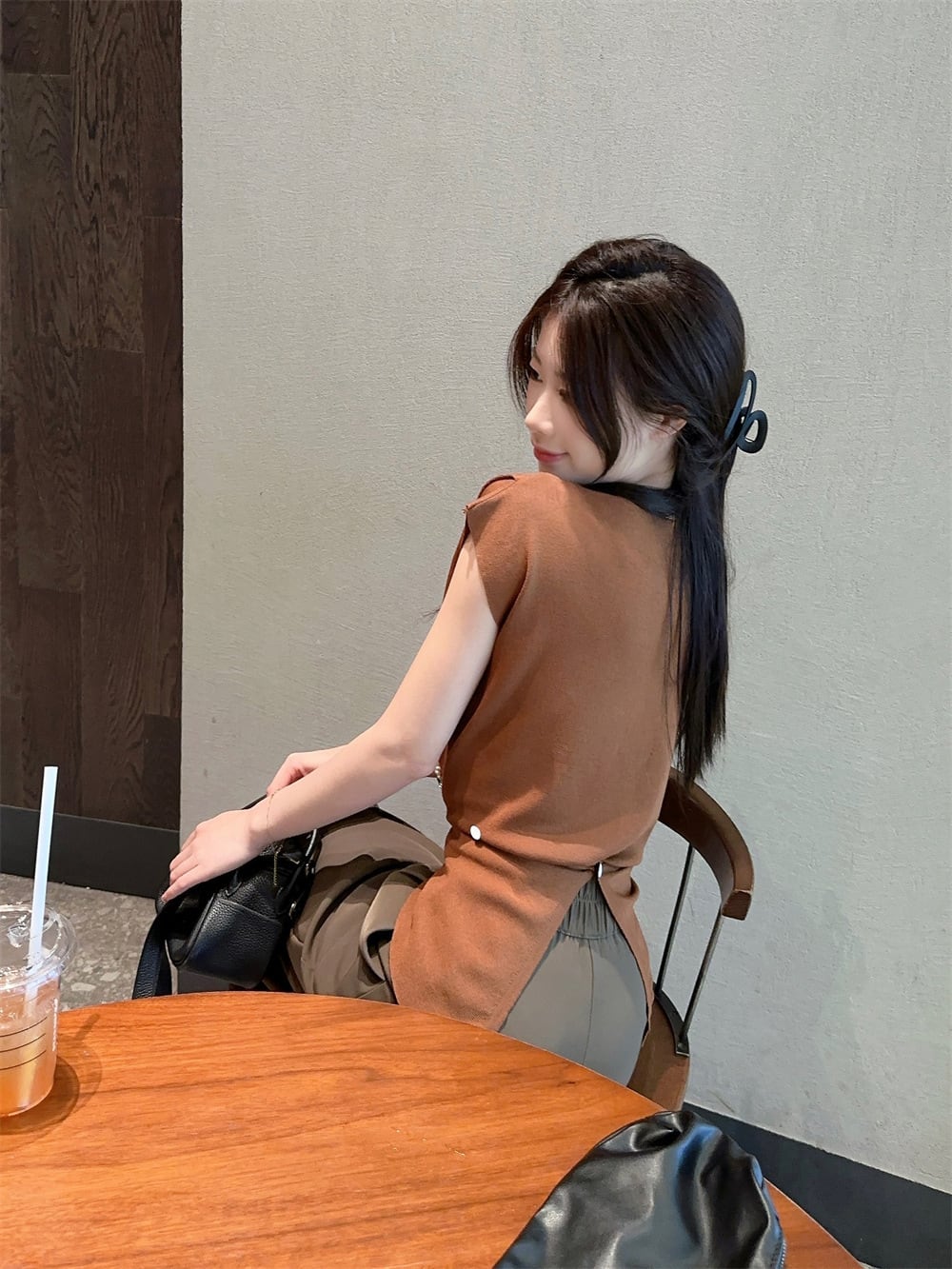 【set】ノースリーブトップス+ワイドパンツセット M25104