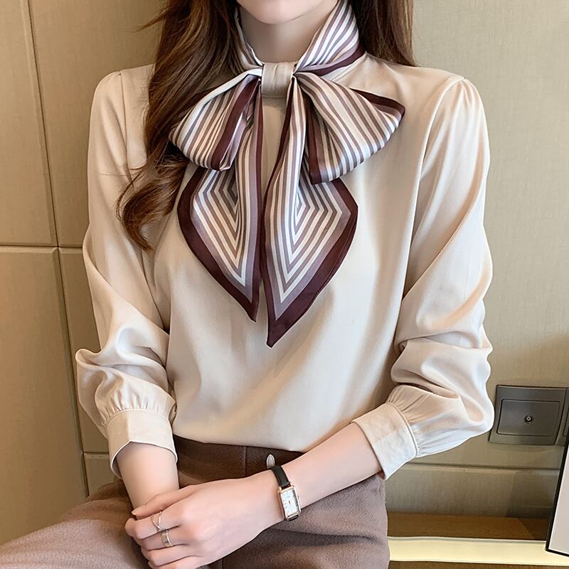 【tops】絶対欲しい!ファッション合わせやすい上品な質感着痩せリボンデザインシャツ G4830
