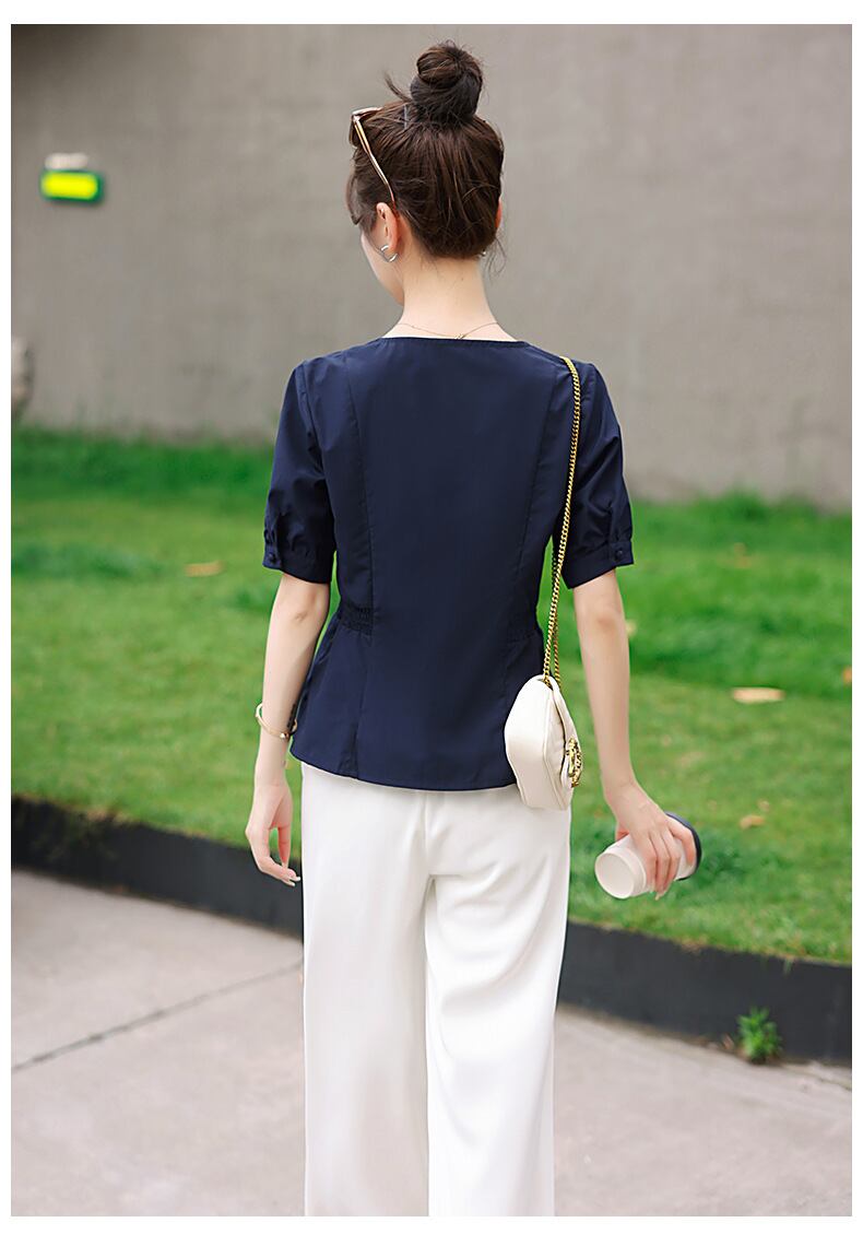 【set】Vネック無地トップス+ガウチョパンツ2点セットG20251