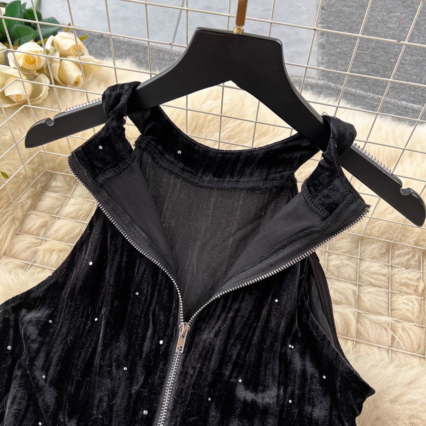 【set】フリンジキャミソール+スカート2点セットF7521