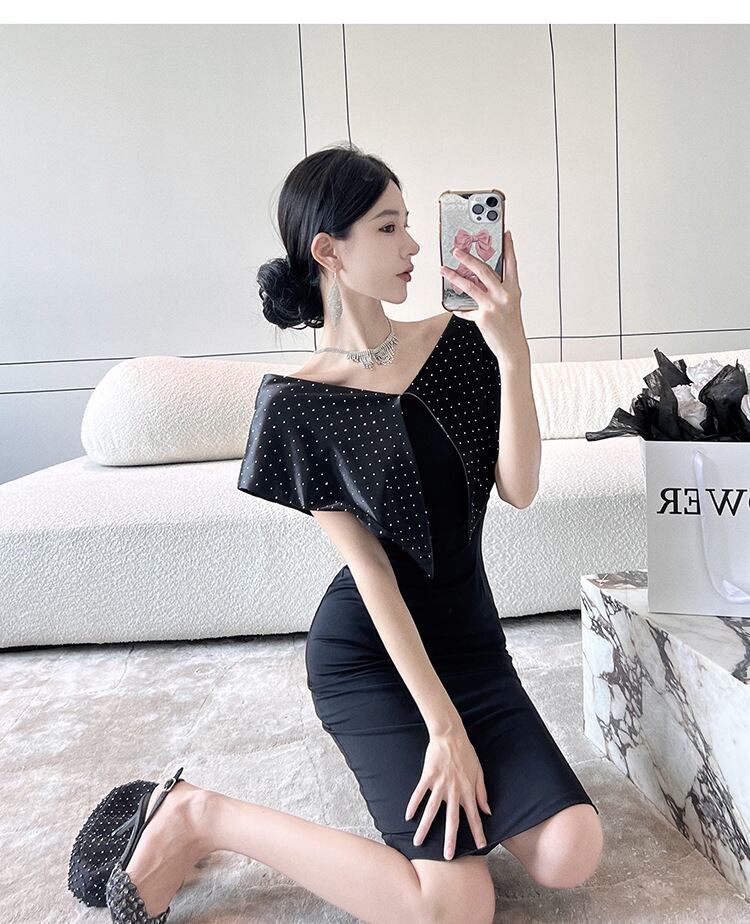 【dress】Vネック体型カバーワンピース G20132