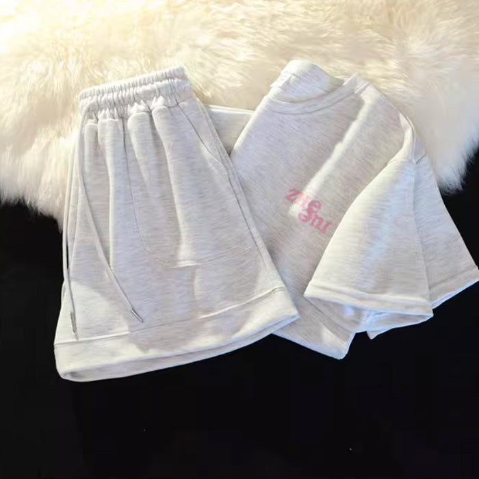 【set】4色Tシャツ+ショートパンツ2点セットF7763