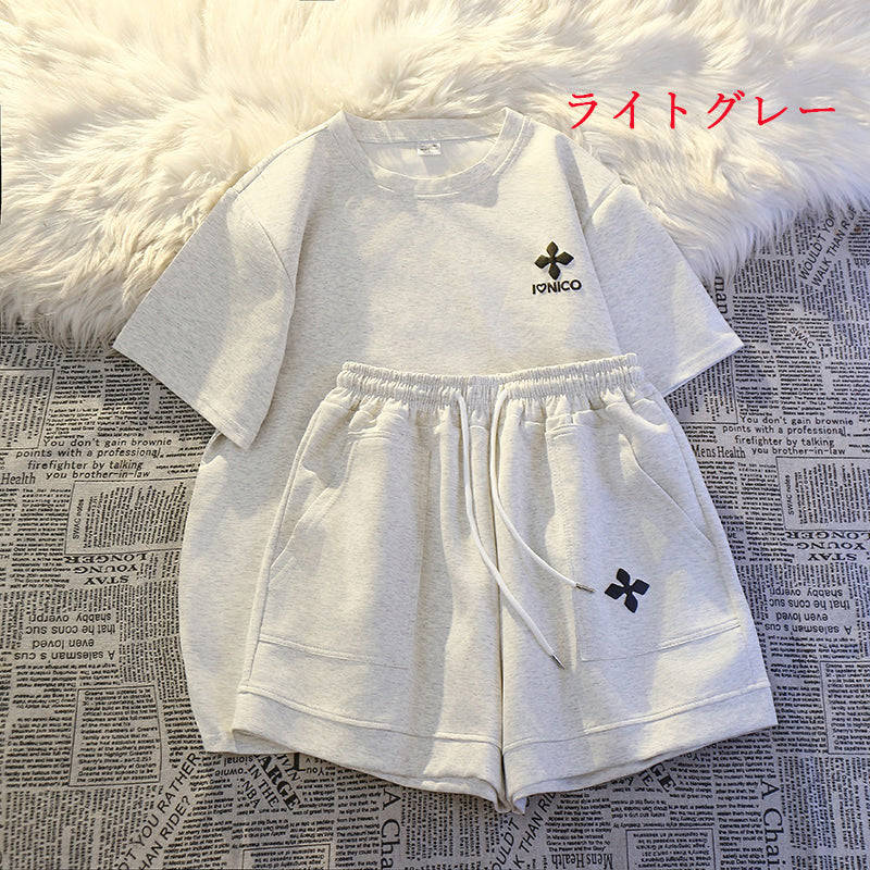 【set】8色Tシャツ+ショートパンツ2点セットF7705