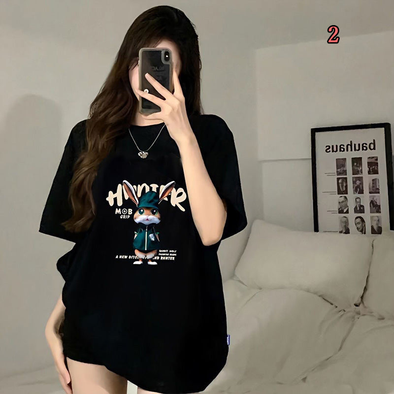 【tops】ゆったり動物柄TシャツF7637