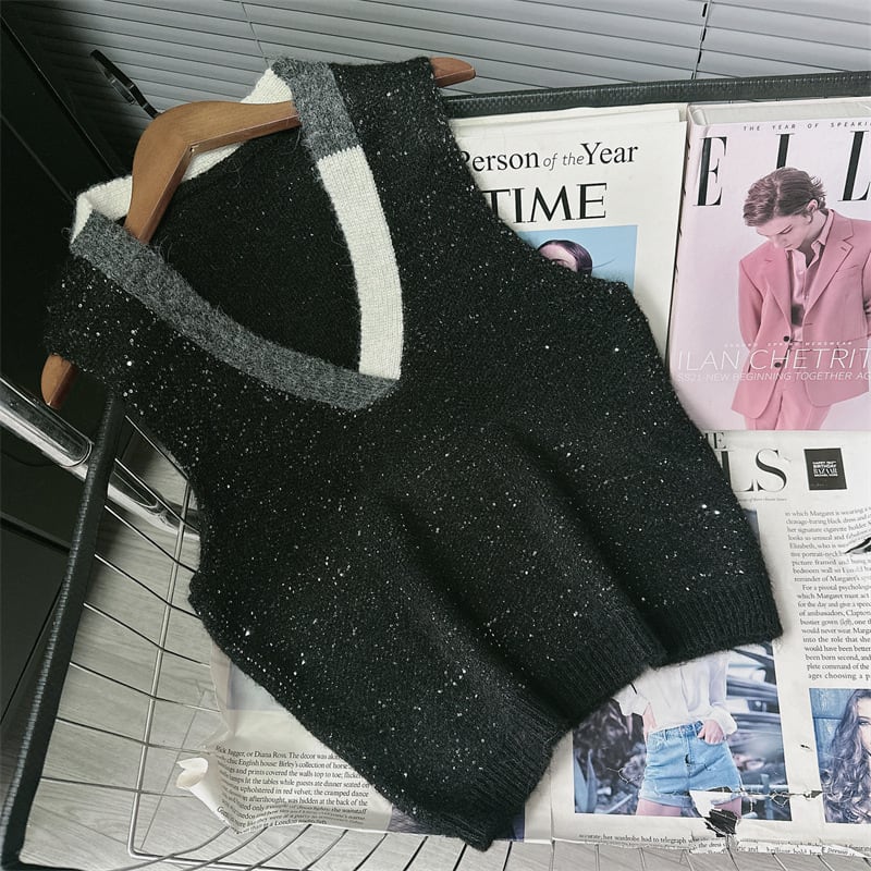 【tops】Vネックニットベスト M29604