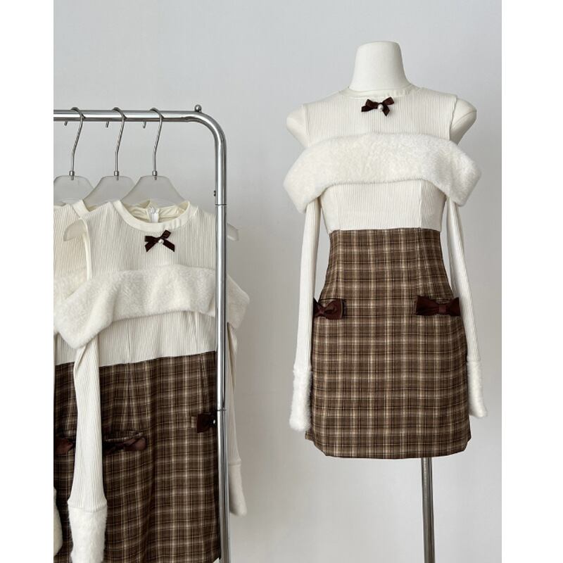 【dress】ドッキングオフショルミニワンピース N3466