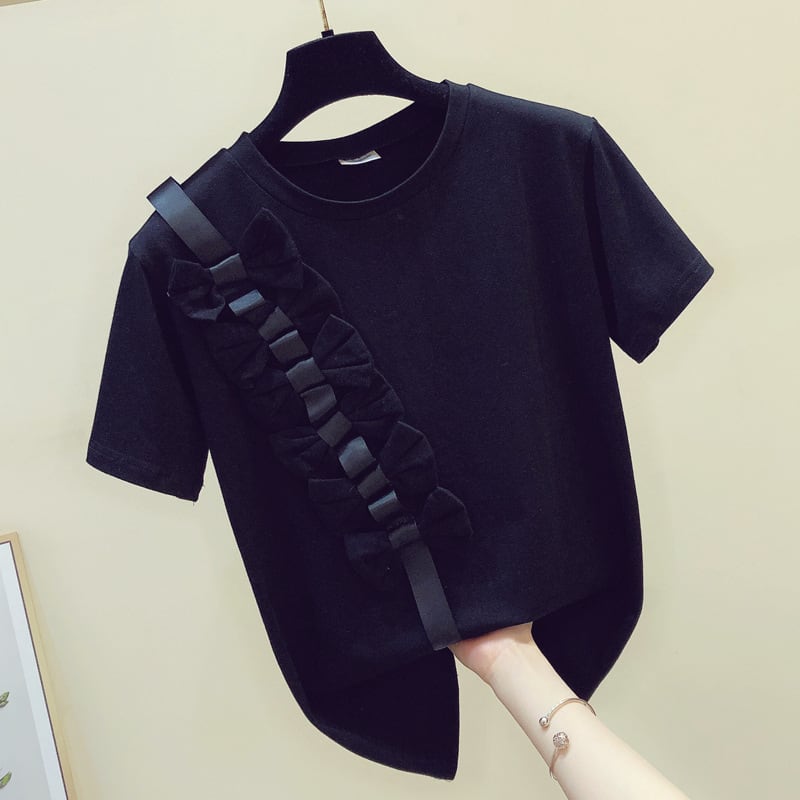 【tops】ラウンドネック半袖TシャツF7325