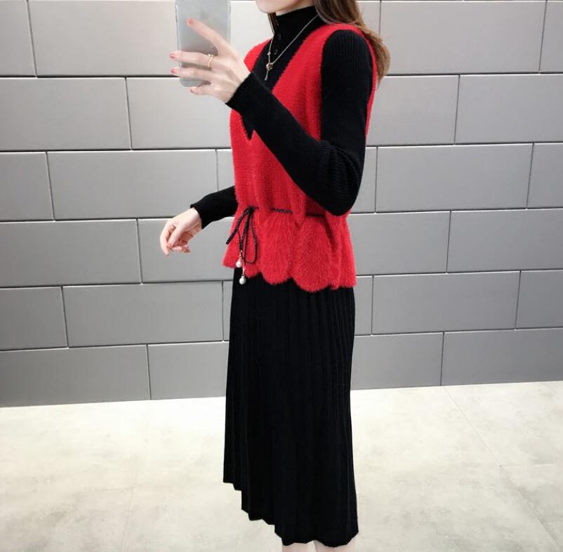 【set】上品な質感気質満点エレガントニットファッション2点セット G2600