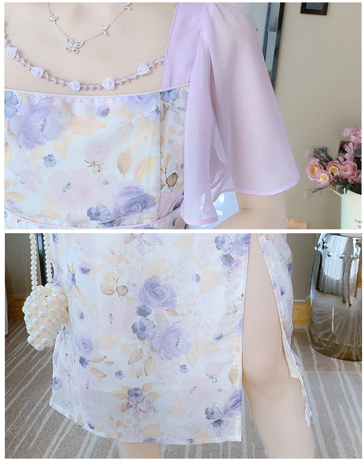 【dress】スクエアネック花柄ワンピース G20663