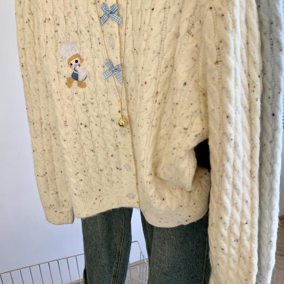 【outer】刺繍ニットカーデ M29261