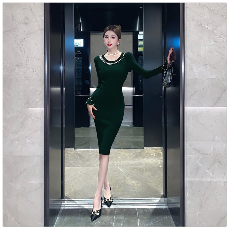 【dress】パールニットワンピース M27070