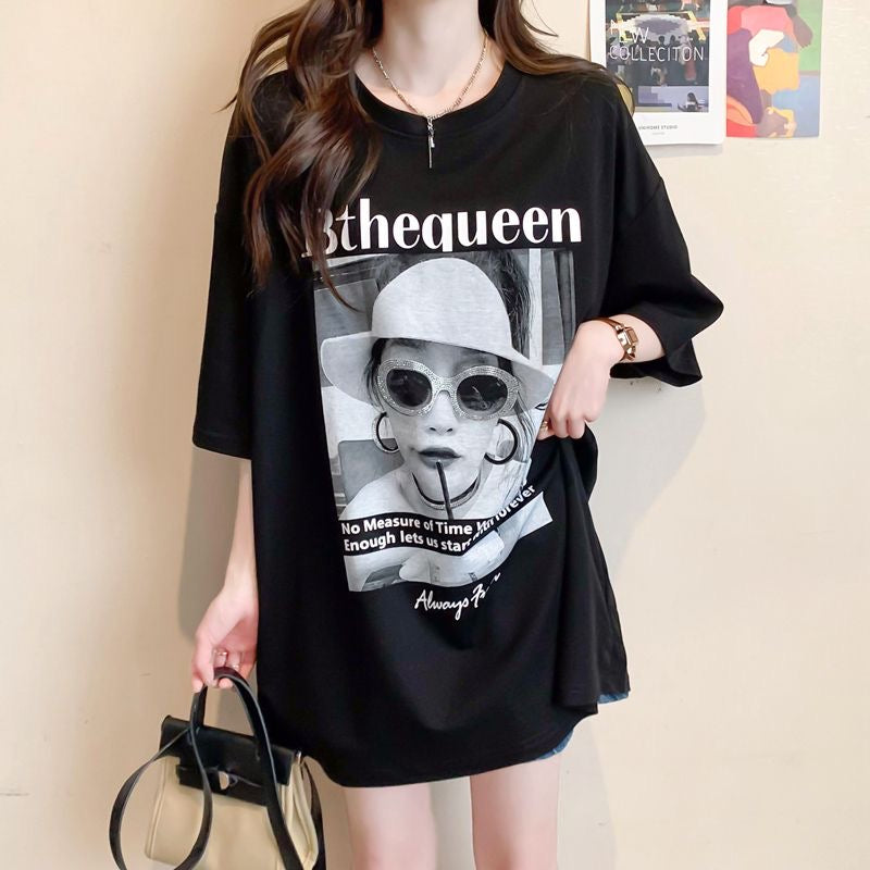 【tops】2色レース半袖切り替えTシャツF7896