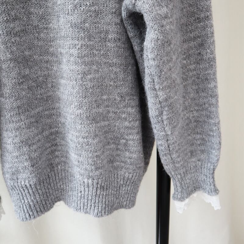 【tops】レース切り替えニットセーター M27167