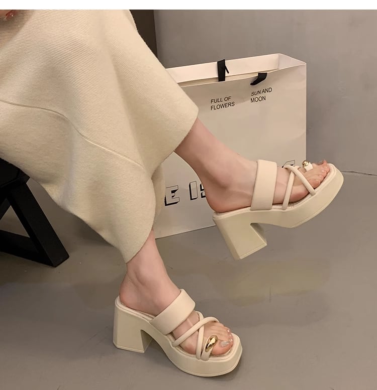 【shoes】2色厚底スリッパF7498