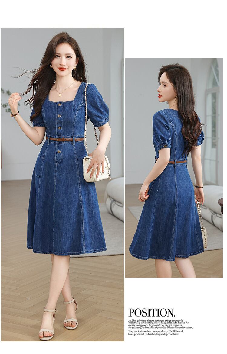 【dress】スクエアネックデニムワンピース G21333