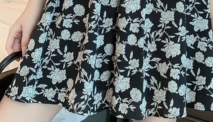 【dress】美人度アップ!気質満点洋気レースノースリーブ花柄 Aライン着痩せワンピース G0292