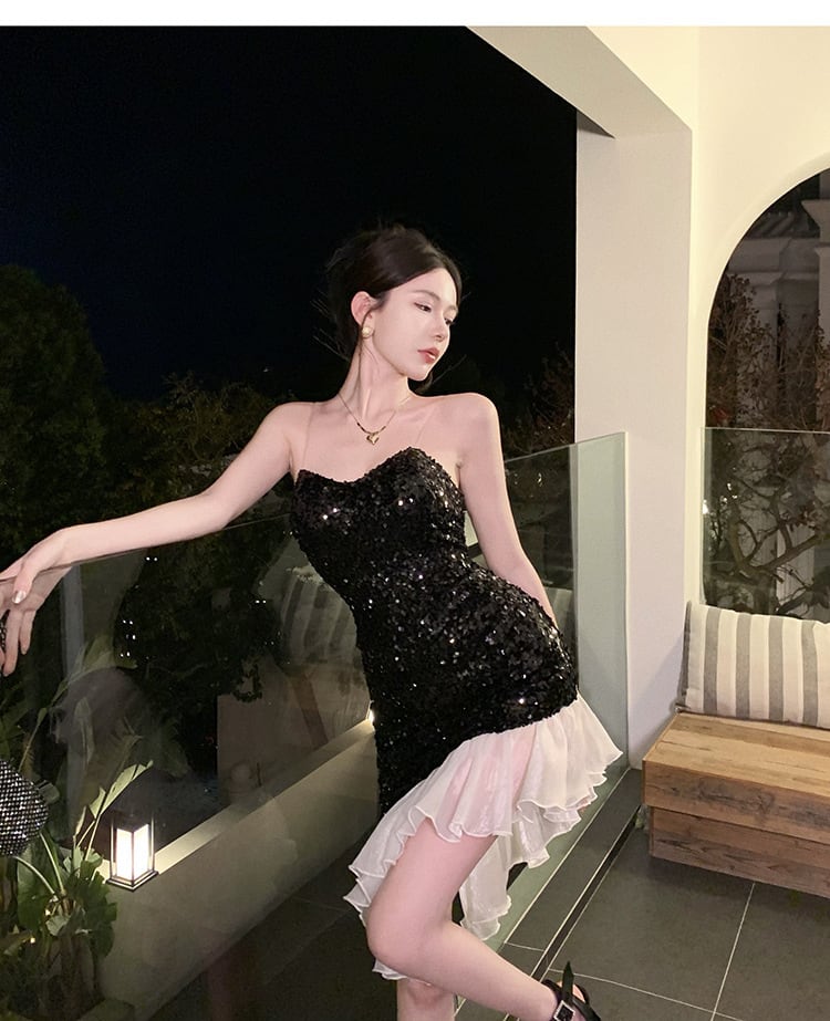 【dress】メッシュ切り替えワンピース G20365