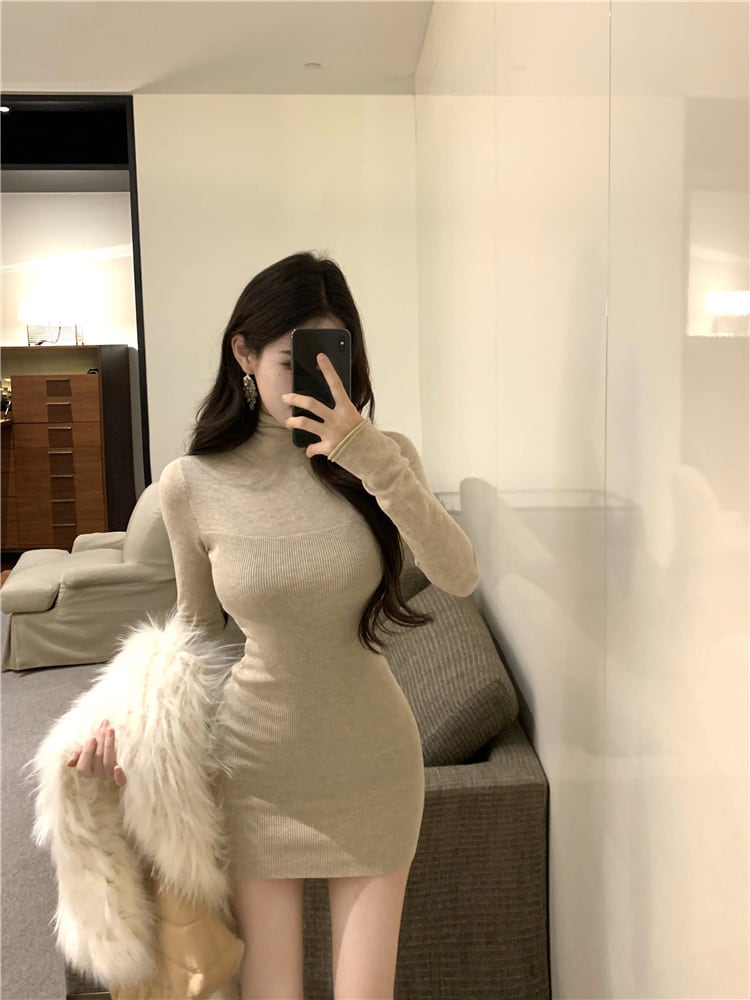 【dress】ハイネックニットワンピース M28509