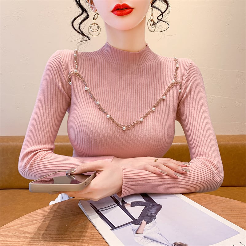【tops】パールニットトップス M27695