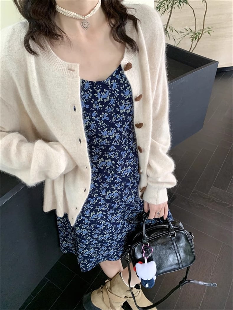 【outer】クルーネックニットカーデ M25853