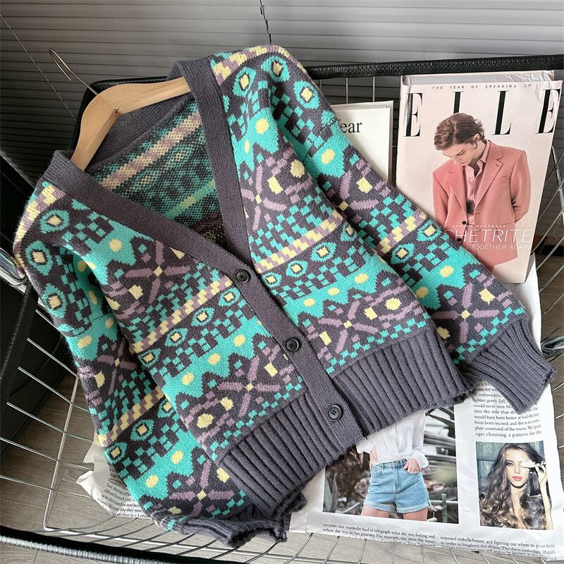 【outer】Vネックニットカーデ M18798