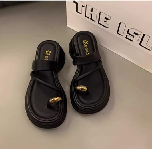 【shoes】2色厚底スリッパF7497