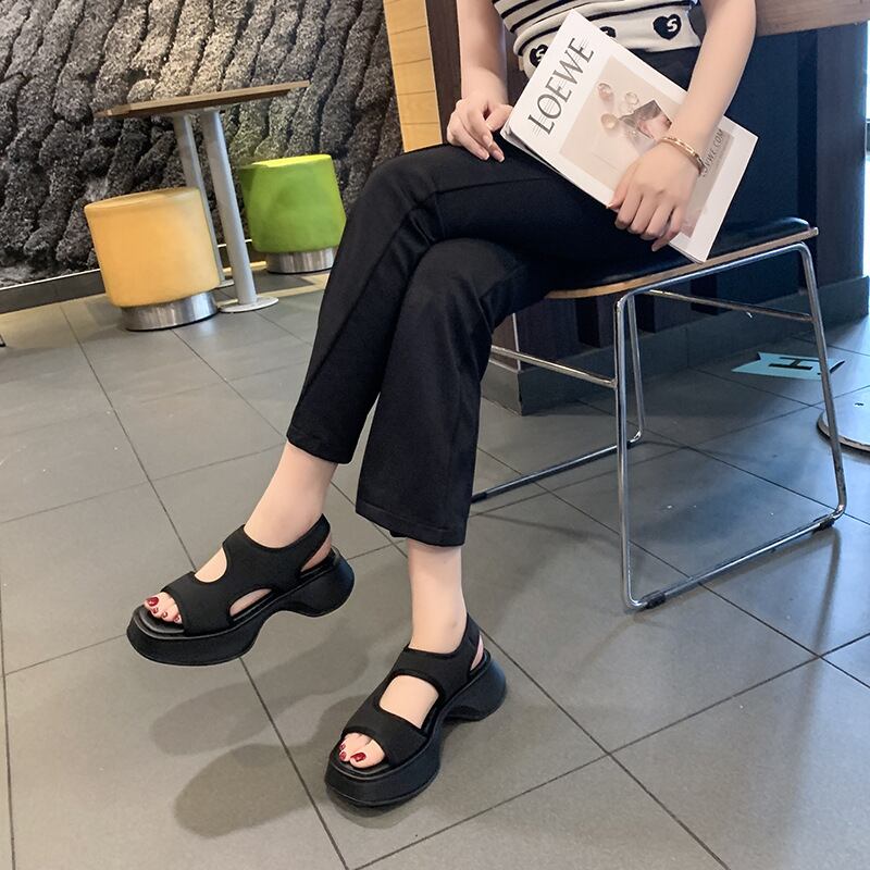 【shoes】韓国風INS風2色厚底人気合わせやすい履きやすいサンダルF5106