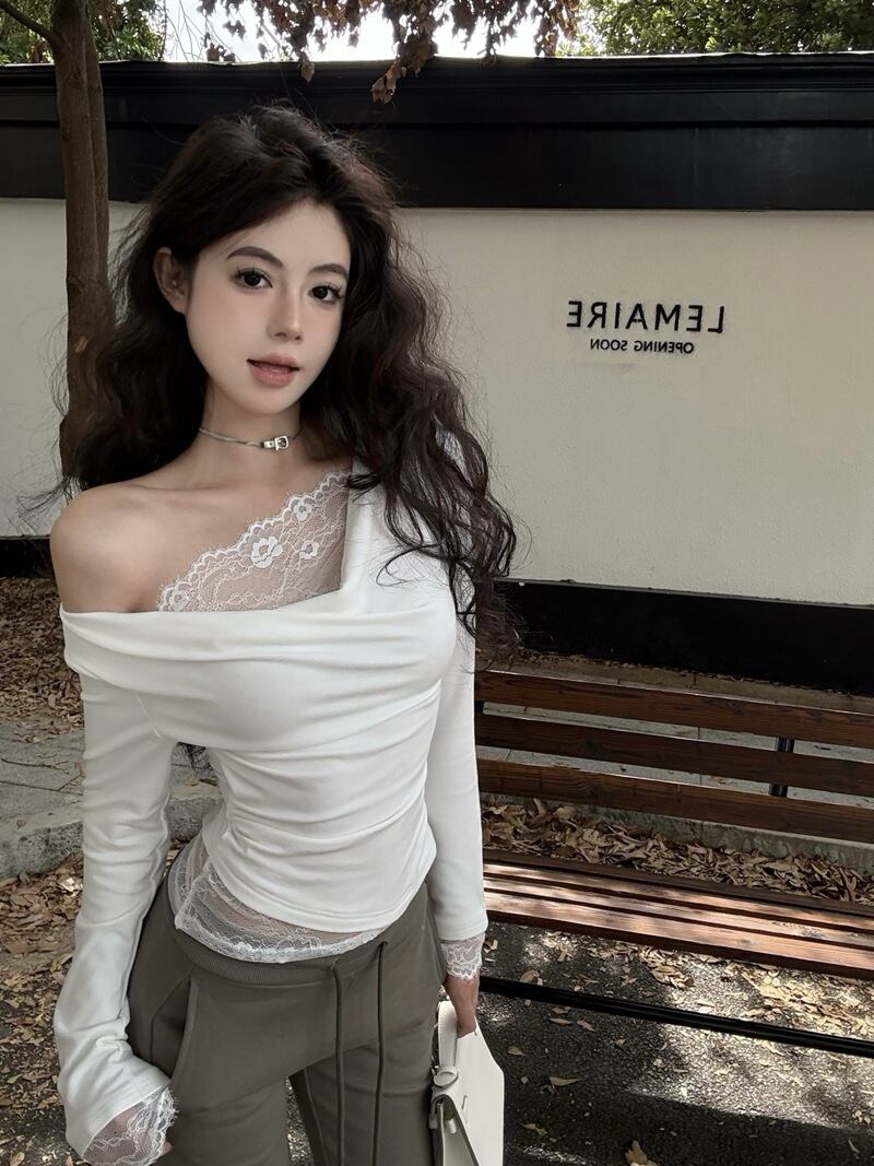 【tops】レース切り替えトップス M28268