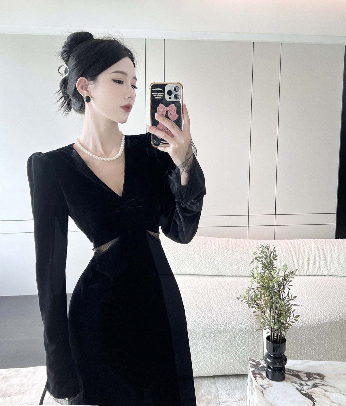 【dress】レース切り替えデートワンピース M27255