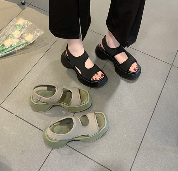 【shoes】韓国風INS風2色厚底人気合わせやすい履きやすいサンダルF5106