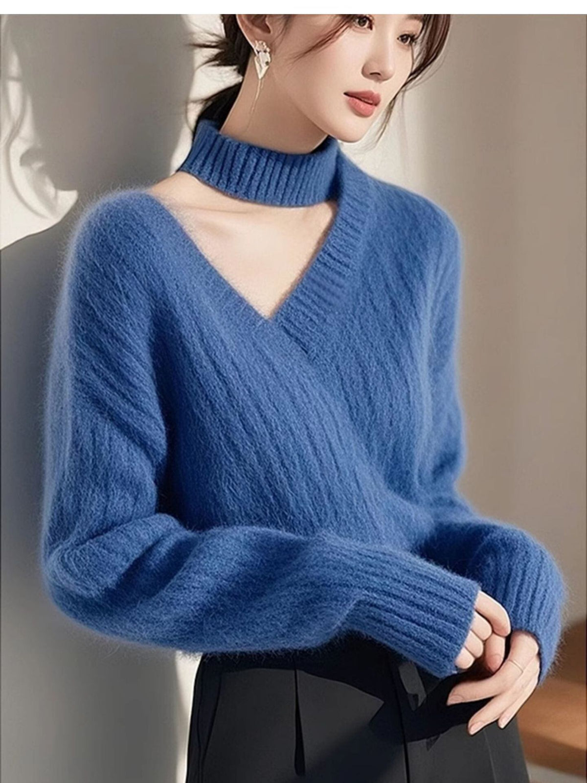 【tops】Vネックニットトップス M28787