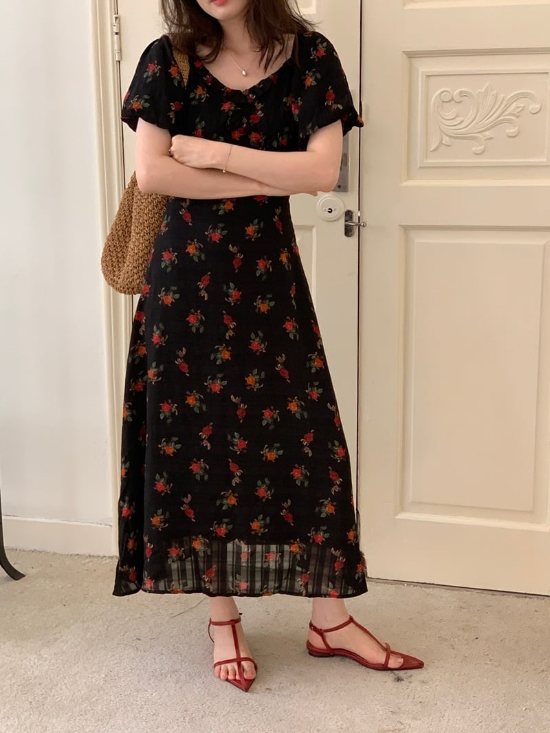 【dress】花柄ワンピース M24465