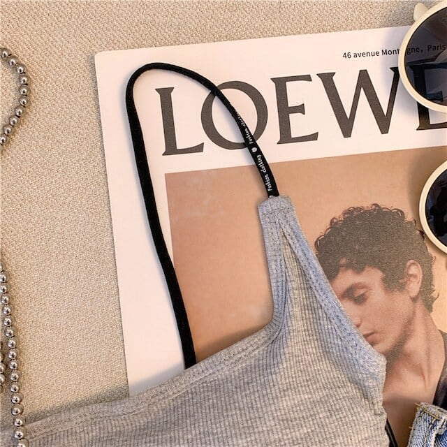 【tops】2色ニットキャミソールF7366