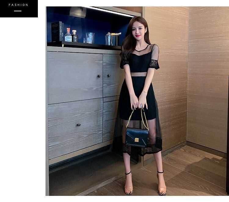 【dress】韓国風気質満点スウィート切り替え着痩せハイウエストワンピース G0271