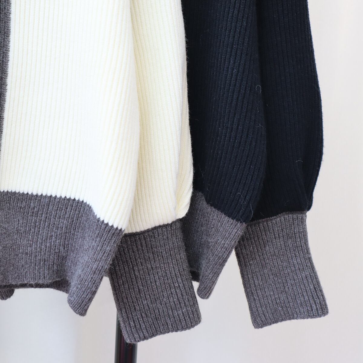【outer】配色ニットカーデ M18613