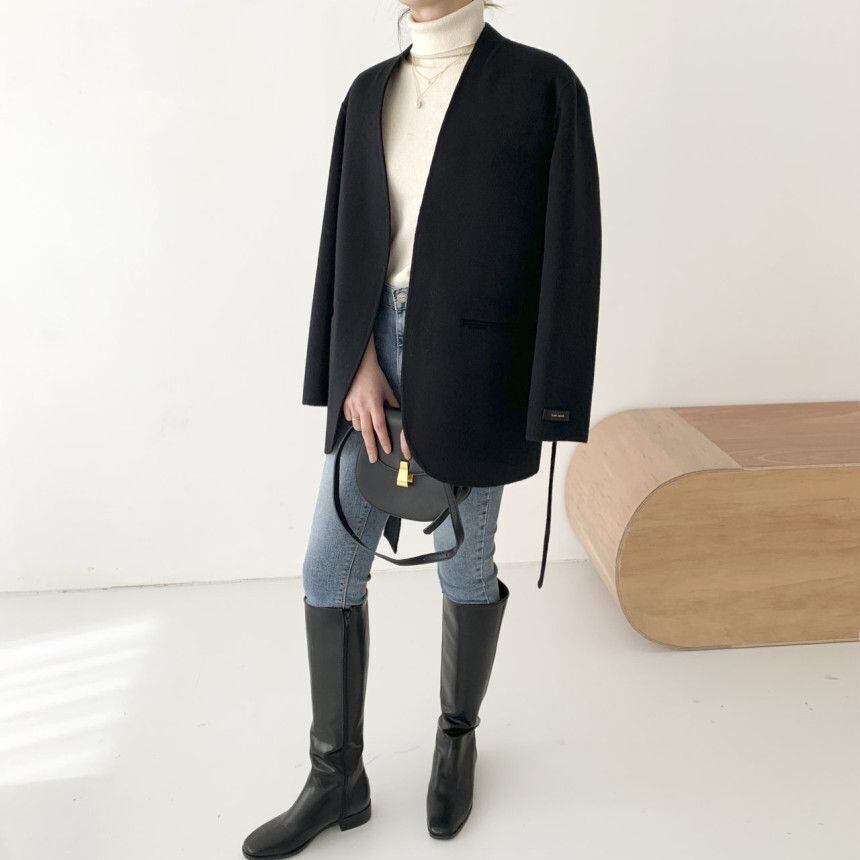 【outer】Vネックチェスターコート M19078
