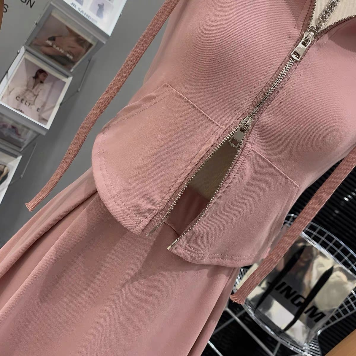 【set】フード付きパーカー+スカート2点セットF7376