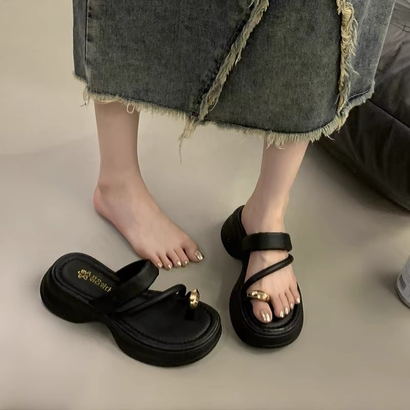 【shoes】2色厚底スリッパF7497