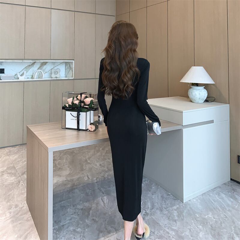 【dress】ハーフネック体型カバーワンピース G20645